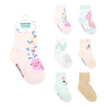 Imagem de Kit 6 Pares Meia Infantil Menina Pimpolho Tam. 26-30,  Kit - 2 (1650)