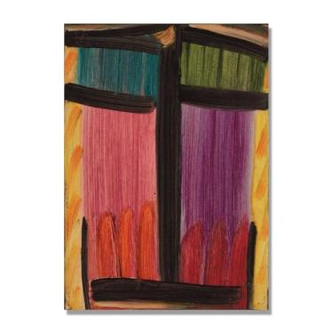 Imagem de NHLDZYH Pôster de arte expressionista. (Grande meditação outono) por Alexej von Jawlensky. Pinturas a óleo famosas. Decoração de parede de sala de estar ou escritório. Tela de 80 x 112 cm - 31,4 x