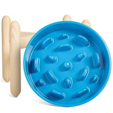 Imagem de Taças Slow Feeder para cães LE TAUCI Ceramic com suporte de madeira
