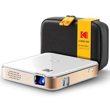 Imagem de Kodak Mini projetor Pico sem fio Luma 150 – DLP, suporta 1080p, alto-falante embutido e bateria recarregável, HDMI/USB/microSD, estojo de viagem incluído