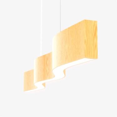 Imagem de Trybo Design - Lustre Madeira Retangular Linear LED Integrado 98cm -SNK 01 - TAUARI BQ