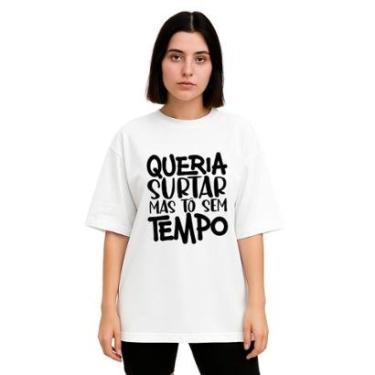 Imagem de Camiseta Oversized Feminina Algodão Treino Academia Surtada-Feminino