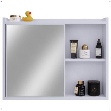 Imagem de Espelheira Parede Organizadora Armário Prateleira Multiuso Porta Itens