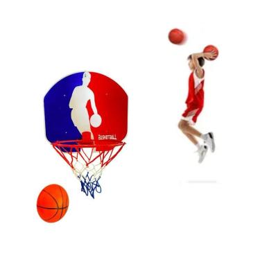 Imagem de Cesta De Basquete Infantil Tabela Com Bola E Bico Inflador