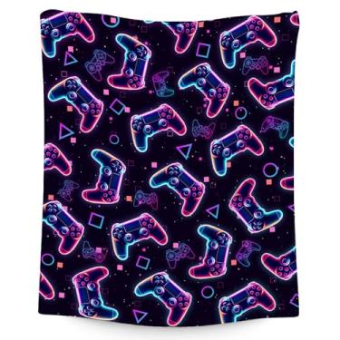Imagem de Cobertor para jogadores - Cobertores personalizados para meninos - 101 × 127 cm, aconchegante, macio, legal para jogos para adolescentes