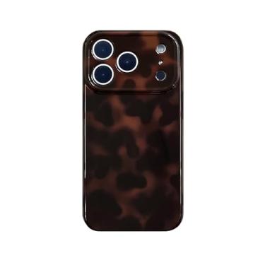 Imagem de Reezaddin Capa de telefone estética de tartaruga para iPhone 17 Pro Max 6,9 polegadas, estampa retrô legal de leopardo marrom âmbar moderna capa protetora para câmera completa para iPhone 17promax 6,9