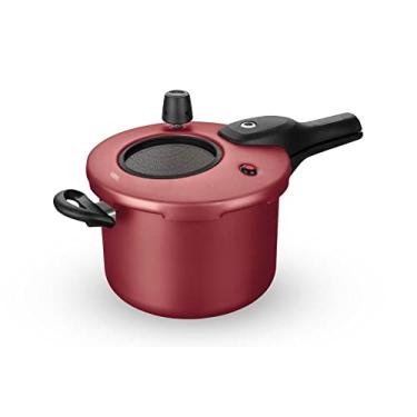 Imagem de MTA - Panela de Pressão com Visor de Vidro e Fechamento Externo em Alumínio com Antiaderente, Capacidade de 4,5L, nº 20, Cor Cereja, Linha Visor.