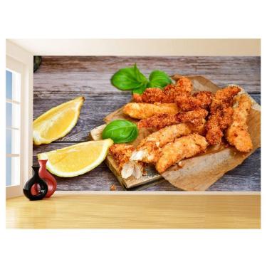 Imagem de Papel De Parede Alimentos Peixe Empanado Frito 3,5M Al332