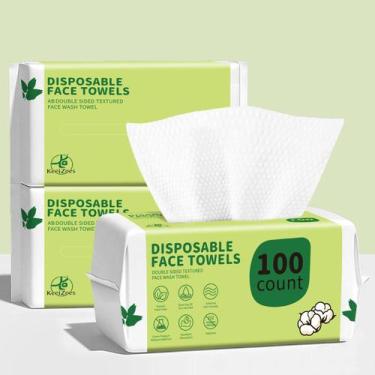 Imagem de Toalhas de rosto descartáveis Keeizoes 300 unidades biodegradáveis