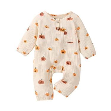 Imagem de Roupa de peça única, macacão bege de duas abóboras, de 0 a 3 meses - T