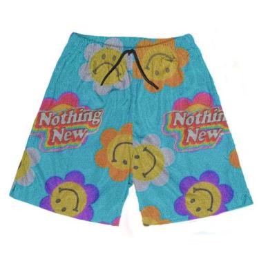 Imagem de Shorts Praia Verão Bermuda Short Nothing New Emoji Flower 44 - SMOKE, 