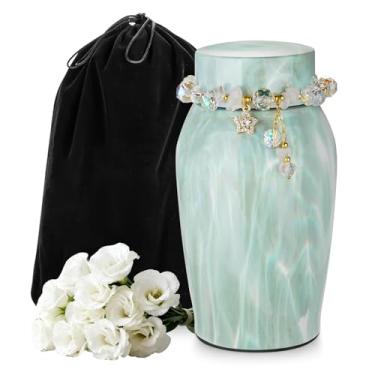 Imagem de SOITIS Urnas para cinzas humanas, mini urna para cinzas masculinas, pequenas urnas para lembrança de cinzas humanas, cremação memorial de aço inoxidável, urna funerária decorativa - suporte de