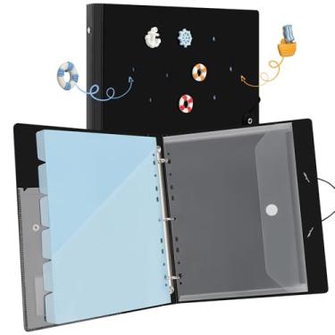 Imagem de Fichário de bolso diagonal de 3 furos - azul