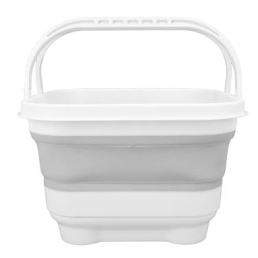 Imagem de Generic Cesta Dobrável do Brinquedo do Banho bebê, Organizador Dobrável Brinquedo Banho de Secagem Rápida Multifuncional de Alta Capacidade para Produtos de Higiene Pessoal (Branco + Cinza)