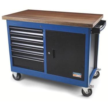 Imagem de Bancada Móvel 6 Gavetas E 1 Porta Tramontina Pro Azul Tramontina
