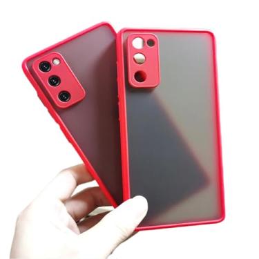 Imagem de Capa protetora para câmera, armadura fosca para celular samsung galaxy s20 s21 fe s22 s23 plus note 20 ultra 5g, vermelha, para s21 ultra