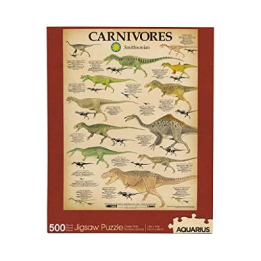 Imagem de Aquarius Smithsonian Carnivore Dinosaurs Puzzle (500 Piece Jigsaw Puzzle) - Glare Free - Precision Fit - Officially Licensed Smithsonian Merchandise & Collectibles - 14 x 19 Inches