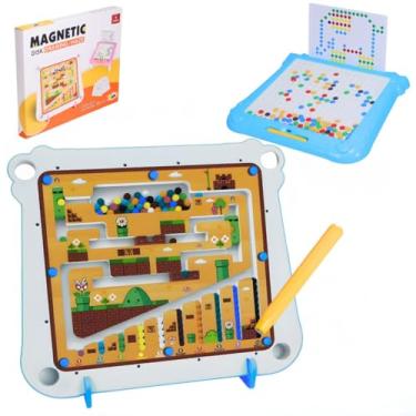 Imagem de Lousa Mágica Magnética 2 em 1 Retrô Infantil Azul - Castela