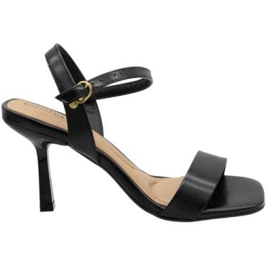 Imagem de Sandália Salto Alto Beira Rio Napa Turim Madri Feminino, 35, Preto