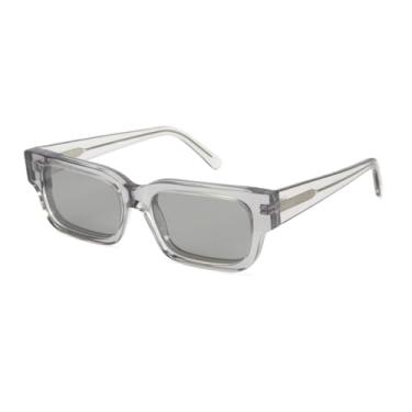 Imagem de JRLLFD Óculos de sol punk de aceato grosso masculino, armação retangular polarizada, lente feminina UV400 (cinza)