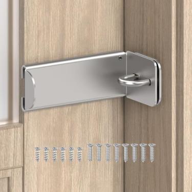 Imagem de SecureLatch Fechaduras de ângulo reto de 90 graus, trava de porta deslizante de segurança de 8,3 cm para armário, galpão, armário, porta de abertura interna - Travas de ferrolho resistentes