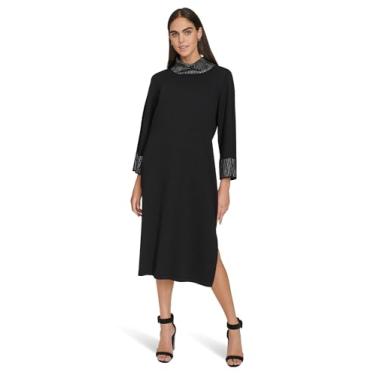 Imagem de Calvin Klein Vestido feminino midi com Hotfix, Preto, P