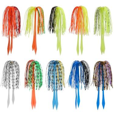 Imagem de Saias de silicone para substituição de iscas de pesca com 50 suportes para guarda-chuvas de troca rápida para Spinnerbaits Buzzbaits Iscas de pesca de robalo iscas faça você mesmo, suprimentos para