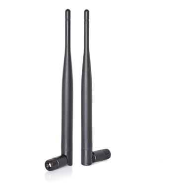 Imagem de SZSAUTO Antena WiFi de banda dupla 2,4 GHz, 5 GHz, 5,8 GHz, 6 dBi SMA para câmera sem fio Vedio Security IP, gravador de vigilância, trailer de caminhão, retrovisor, câmera de backup (embalagem com 2)