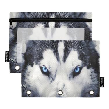 Imagem de Wassud Wolf Eyes Pacote com 2 Pastas de Fichário Pastas de Bolso com 3 Furos, Pasta Organizadora de Fichários para Casa, Escritório