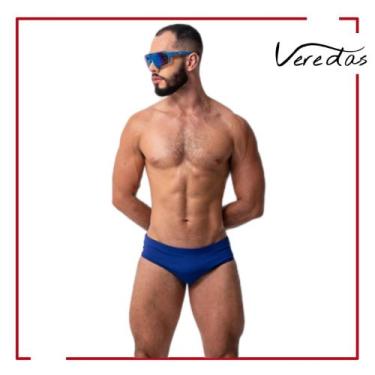 Imagem de Sunga Slip Forrada Adulto lateral 8cm - Veredas, Azul marinho, GG