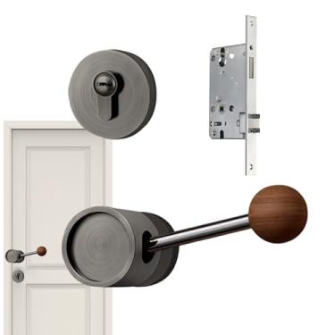 Imagem de Maçaneta De Porta Interior Com Fechadura,Alavanca De Privacidade Sem Chave | Maçanetas Com Fechadura Para Portas Interiores - Para Casa Porta Interior Quarto Banheiro Garagem Segurança