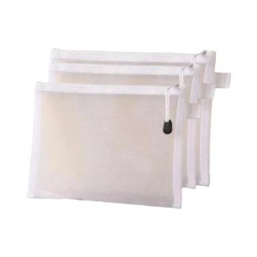 Imagem de Bolsa De Malha Impermeável Com Zíper Para Estudantes, Material De Escr