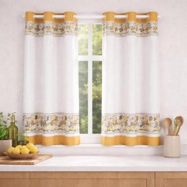 Imagem de Cortina cozinha oxford digitalizada 1,20 x 2,00 - limão linho - DIAS D