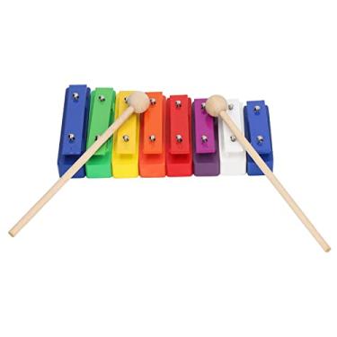 Imagem de CHICIRIS Instrumento de Percussão Educacional Colorido de Xilofone de 8 Notas para Crianças, Fácil de Operar Com 8 Teclas de Metal, Adequado para Famílias, Escolas, Jardins de Infância, Centros de