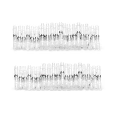 Imagem de ROUPWKWO Conector de fio de manga termorretrátil AWG26-24 Terminal de vedação de solda de cobre estanhado isolado (1000 peças)