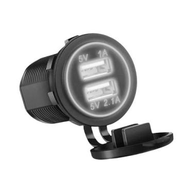 Imagem de Carregador De Carro Dual USB 5V 3.1A 12V Adaptador De Energia À Prova 