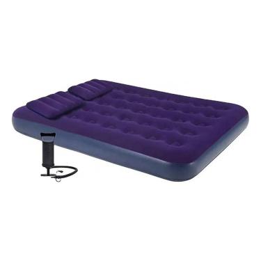 Imagem de 2X Colchão Inflável Casal Veludo 2 Travesseiros + Bomba Aven