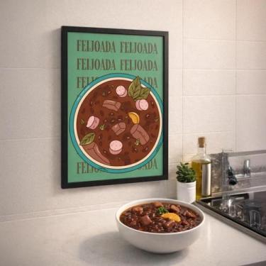 Imagem de Quadro Decorativo Para Cozinha Feijoada 45X34Cm Mold Preta Vidro - Qua