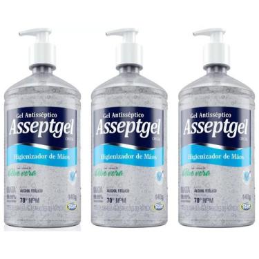 Imagem de Alcool em Gel Antisseptico Asseptgel Cristal Aloe Vera 420g Com Pump -