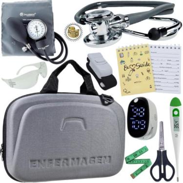Imagem de Kit Enfermagem Super Luxo Maleta Exclusiva Completa - Love Saude, CINZ