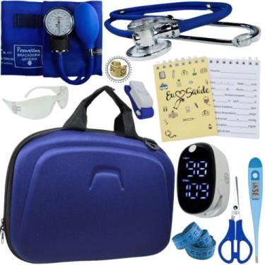 Imagem de Kit Enfermagem Super Luxo Maleta Exclusiva Completa - Love Saude, AZUL