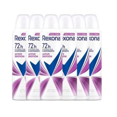 Imagem de Kit Desodorante Aerosol Rexona Active Emotion 150ml - 6 Unidades