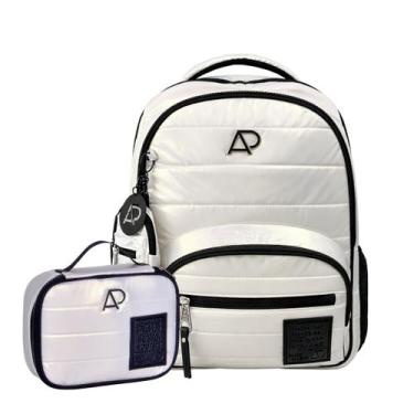 Imagem de Kit Mochila De Costas Alice Palucci Juvenil Estilo Puffer Com Porta No