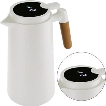 Imagem de Garrafa Térmica Café 1L Termômetro Display LED Digital Vácuo Parede Du