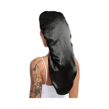 Imagem de Touca De Dormir Extra Grande De Cetim Para Cabelos Lisos, Cacheados, D