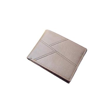 Imagem de Carteira masculina fina 2026, dobrável de couro sintético multifuncional com porta-moedas e clipe para dinheiro, minimalista e portátil, Marrom, Tendência