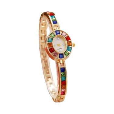 Imagem de Relógio De Quartzo Feminino Com Strass, Pulseira De Moda, Luxuoso, Pre