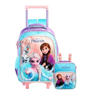 Imagem de Kit Frozen Elsa Anna Mochila Rodas + Lancheira Térmica - Xeryus