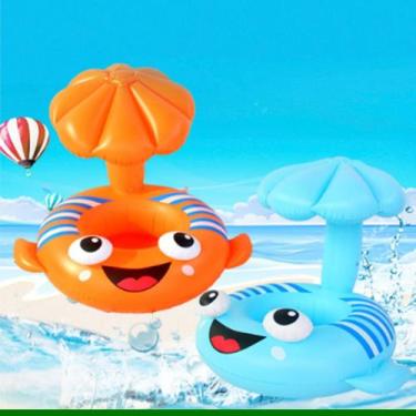 Imagem de Boia Inflavel Infantil Peixe Com Fralda e Cobertura Para Proteção do S