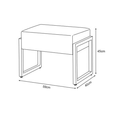 Imagem de Puff Decorativo Vegas Estofado Base De Ferro Veludo Bege